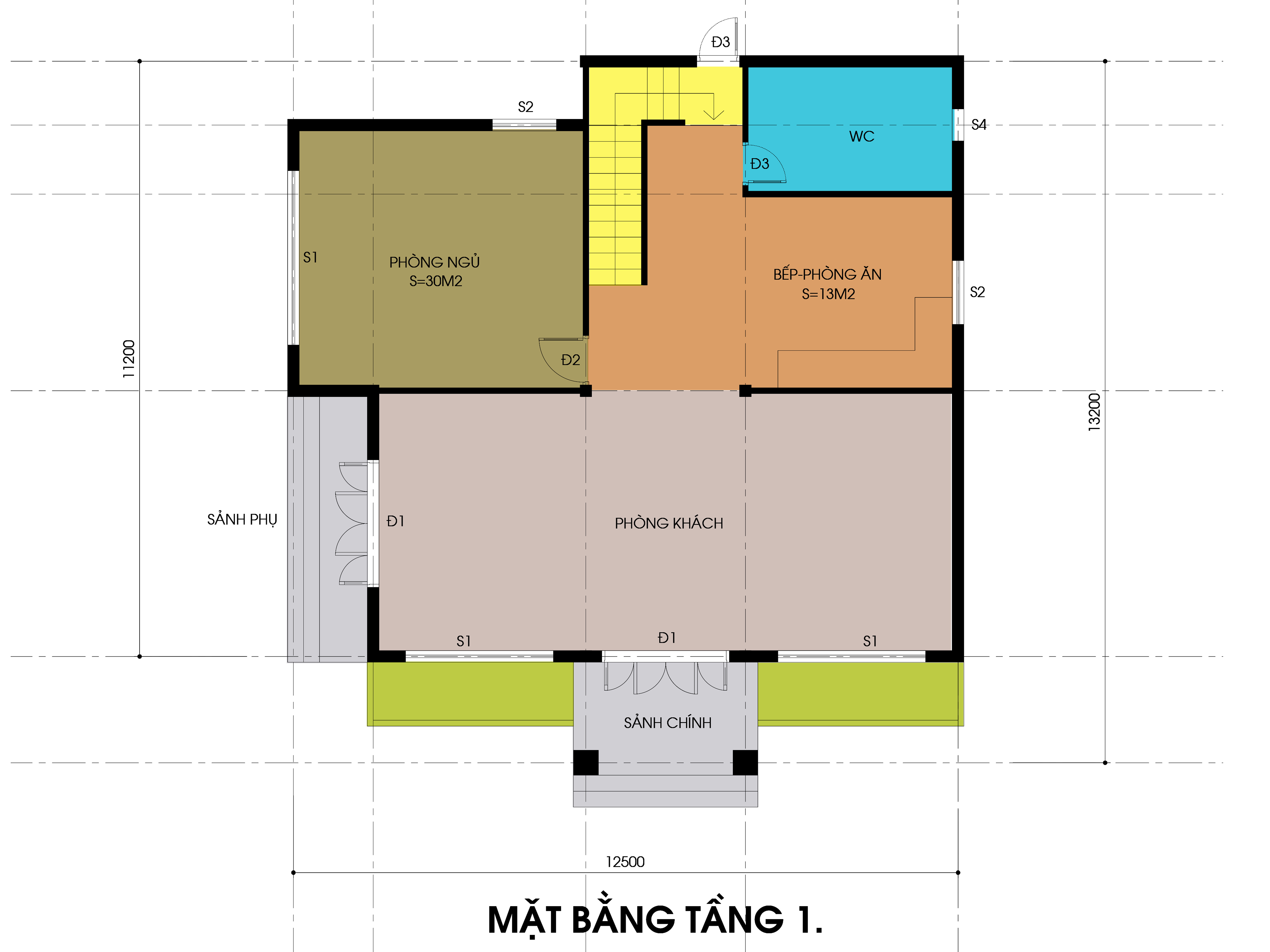 Hồ sơ xây dựng biệt thự 2 tầng hiện đại 500m2