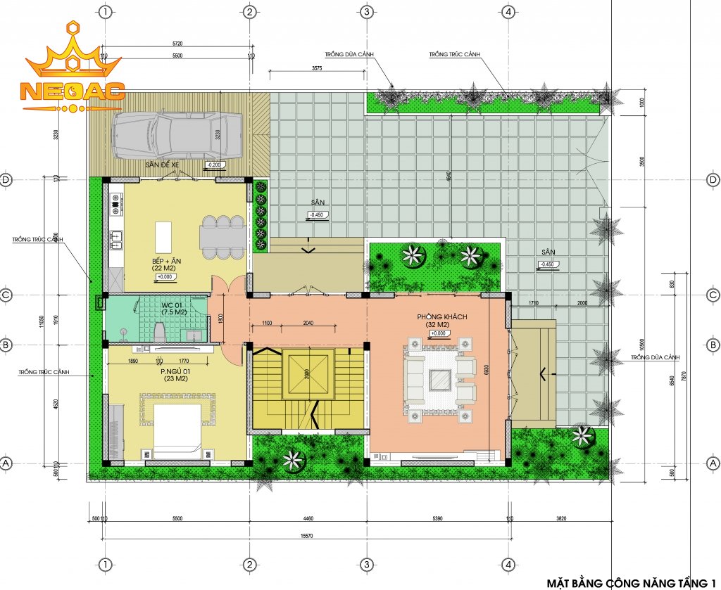 Thiết kế biệt thự hiện đại 3 tầng 125m2