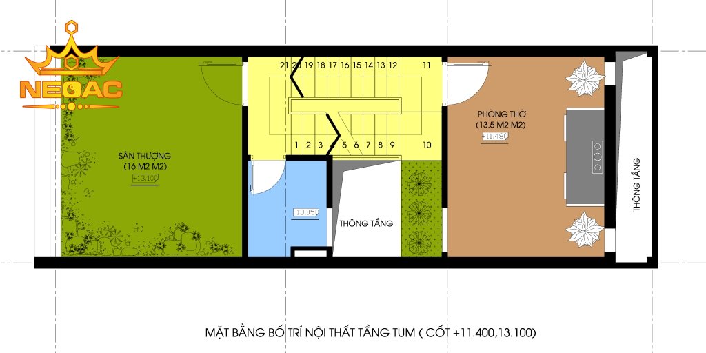 Hồ sơ thiết kế mẫu nhà phố 3 tầng hiện đại 60m2