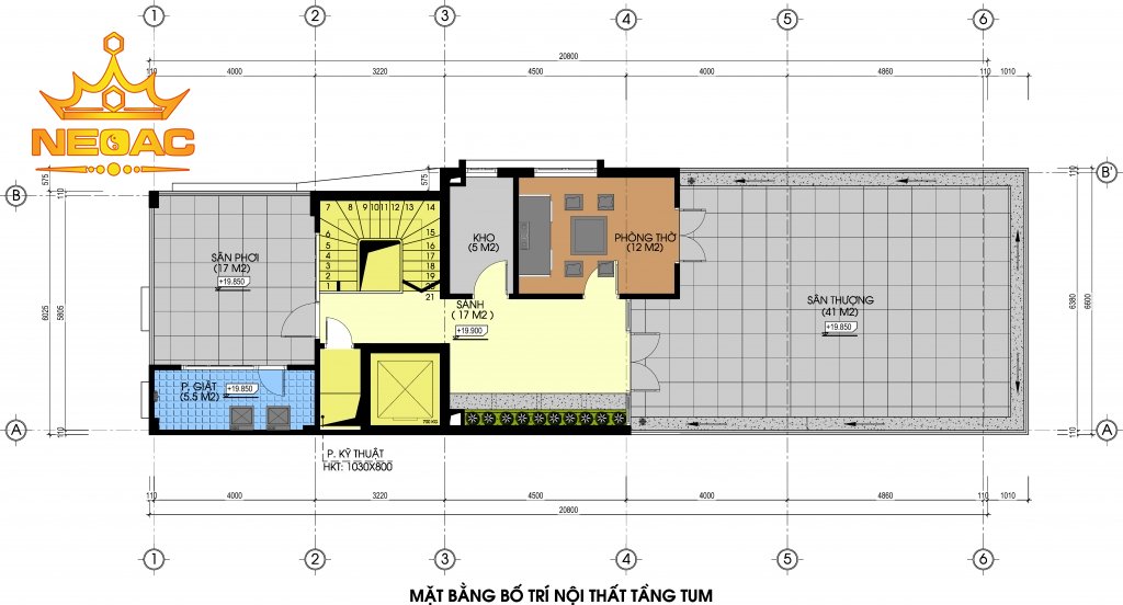 Hồ sơ thiết kế mẫu nhà phố 7 tầng hiện đại 130m2