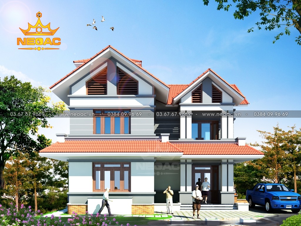 Xây dựng biệt thự 2 tầng mái Thái 100m2