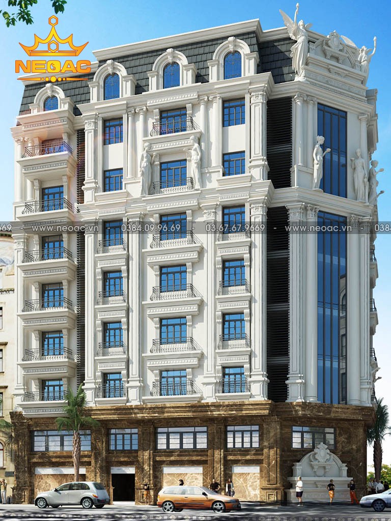 Hồ sơ mẫu thiết kế khách sạn 9 tầng tân cổ điển 281m2
